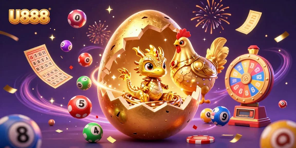 Experience thrilling gameplay with U888's vibrant golden dragon and casino elements.