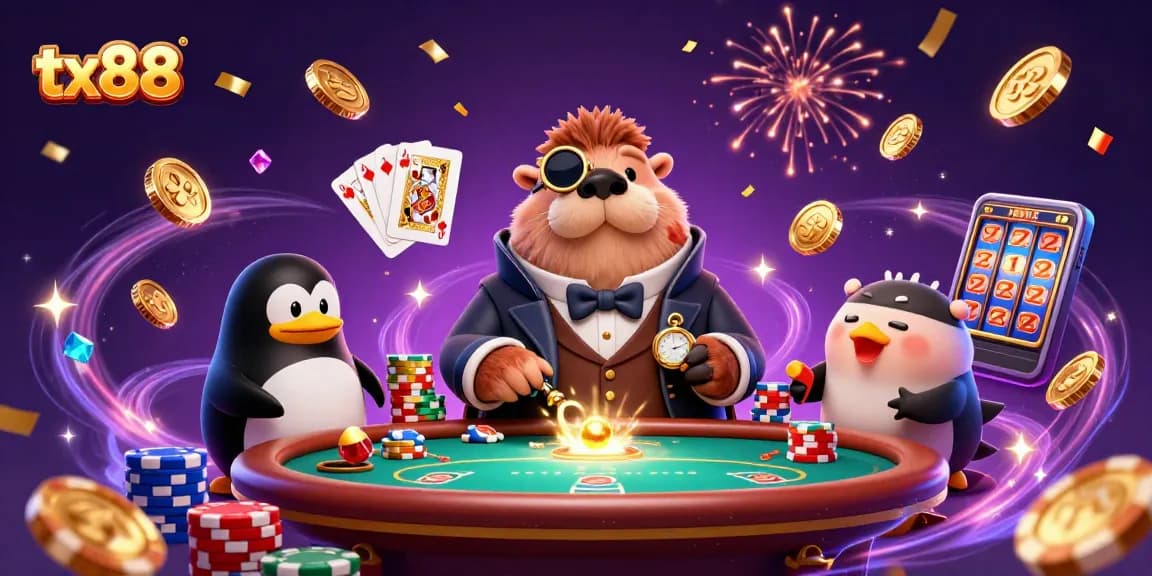 tx88 attracts players with vibrant scenes of poker fun featuring 3D characters and casino elements