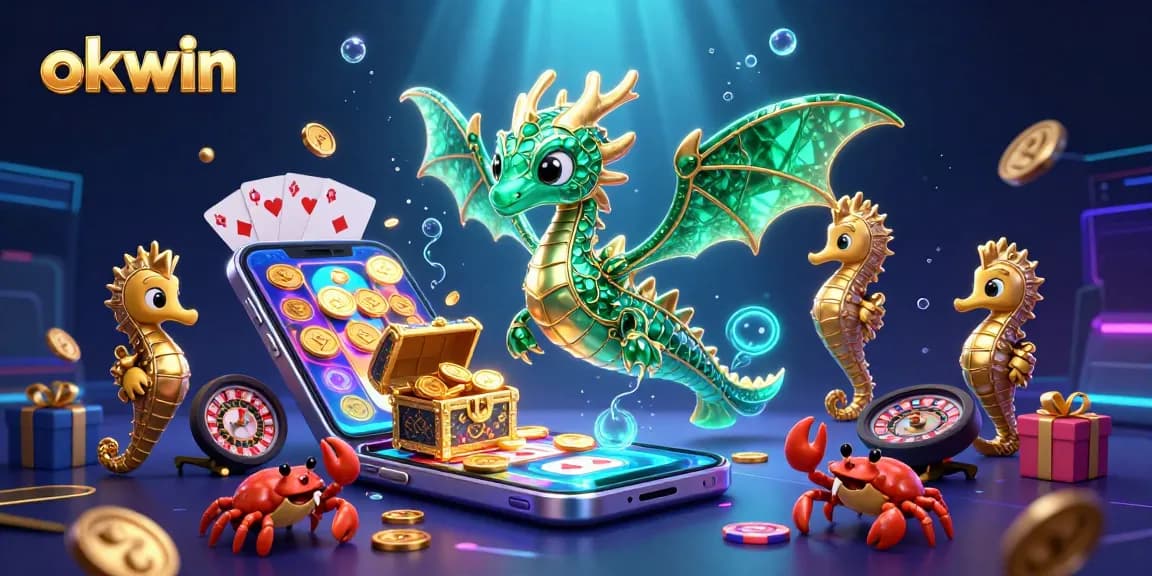 Experience winning thrills with okwin's vibrant underwater casino scene featuring engaging games.