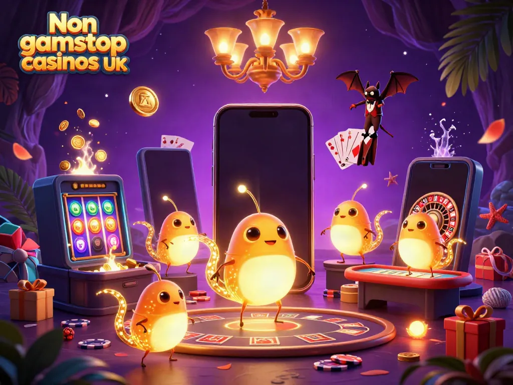 Experience vibrant action at Non gamstop casinos UK with illuminated glowworms and a bat dealer.