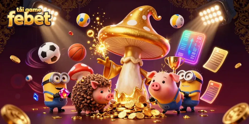 Experience thrilling gameplay with tải game febet in a vibrant casino scene filled with magical characters.