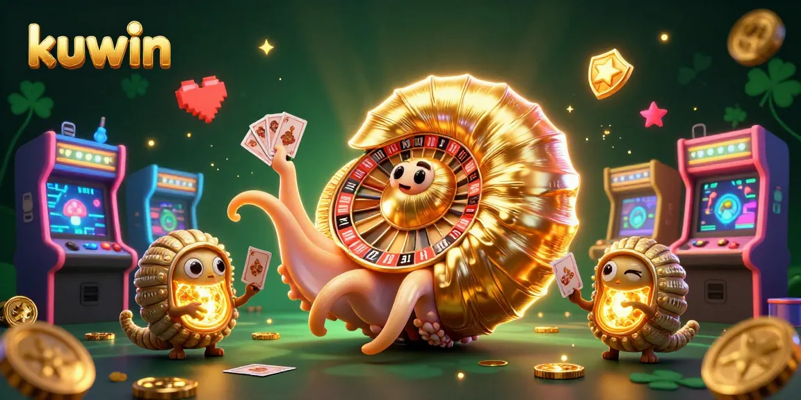 Engage in kuwin's vibrant casino experience with ancient nautilus and game-themed elements.