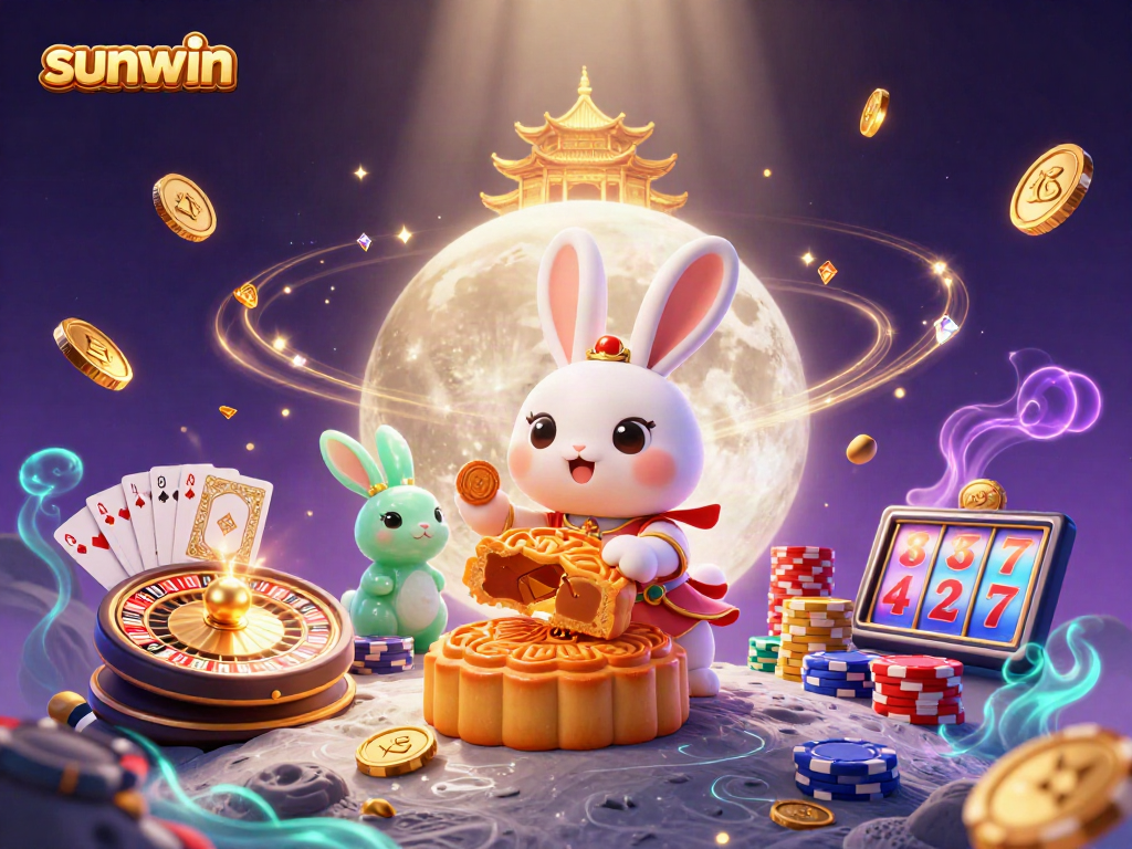 Spin into excitement at sunwin with a magical moon rabbit and treasure-filled night