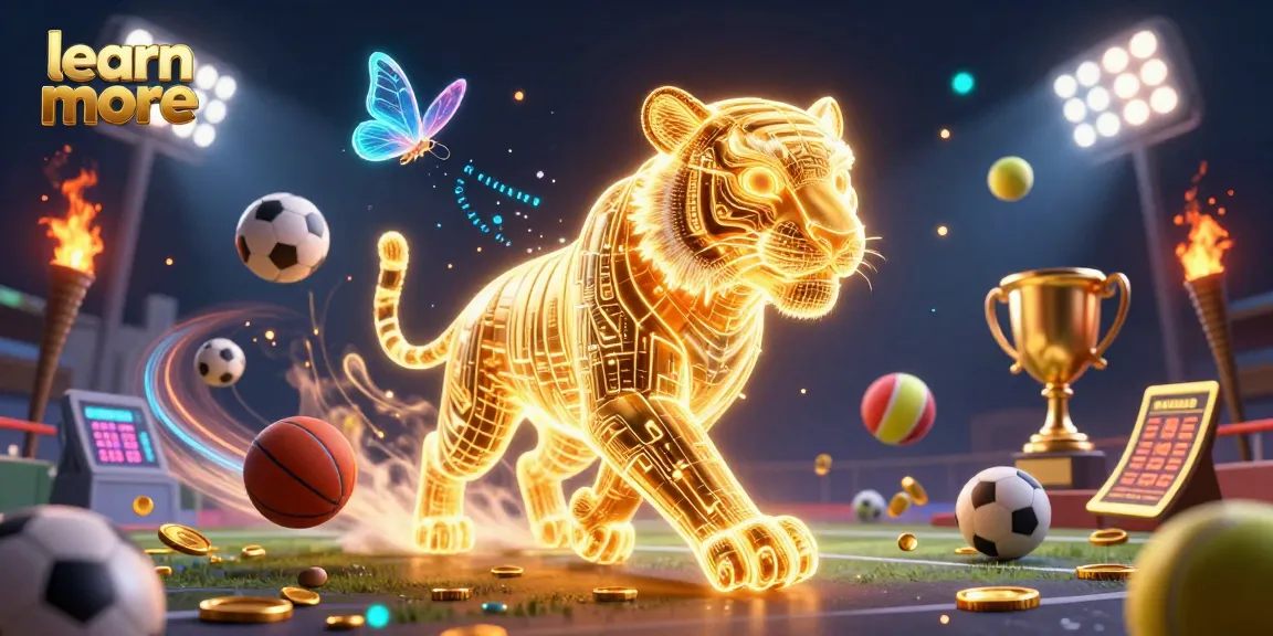 Learn more about sports betting strategies in a vibrant 3D casino scene featuring dynamic sports elements.
