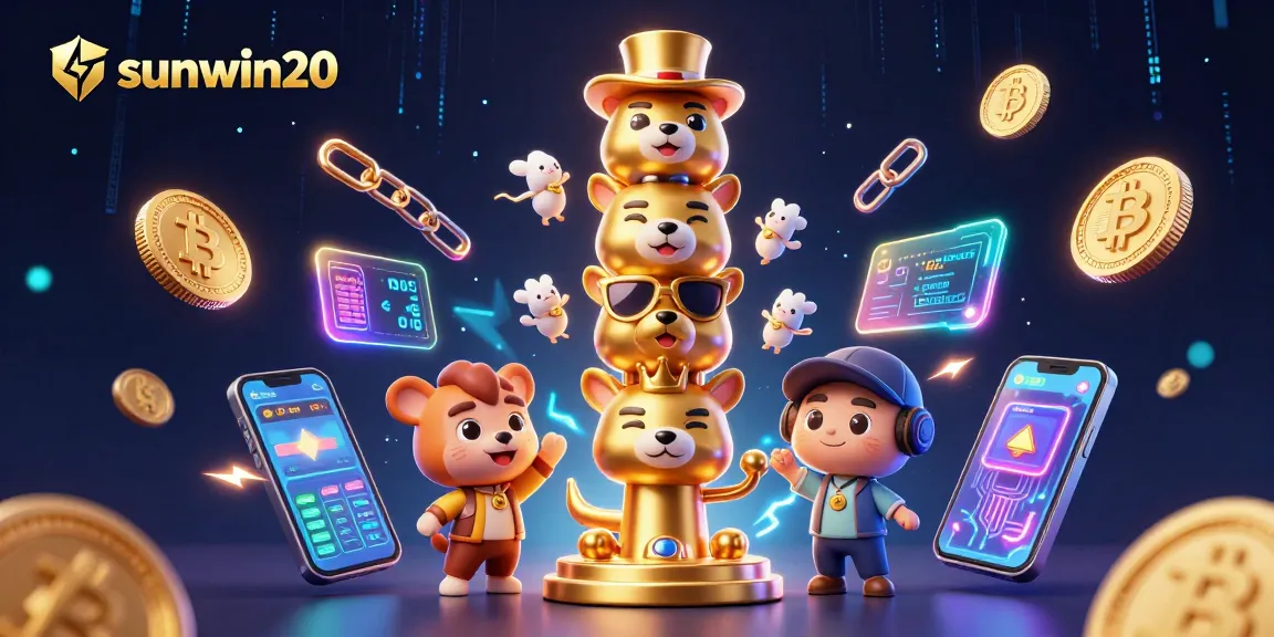 Win big with sunwin20 crypto-themed online casino, showcasing vibrant gaming and digital assets