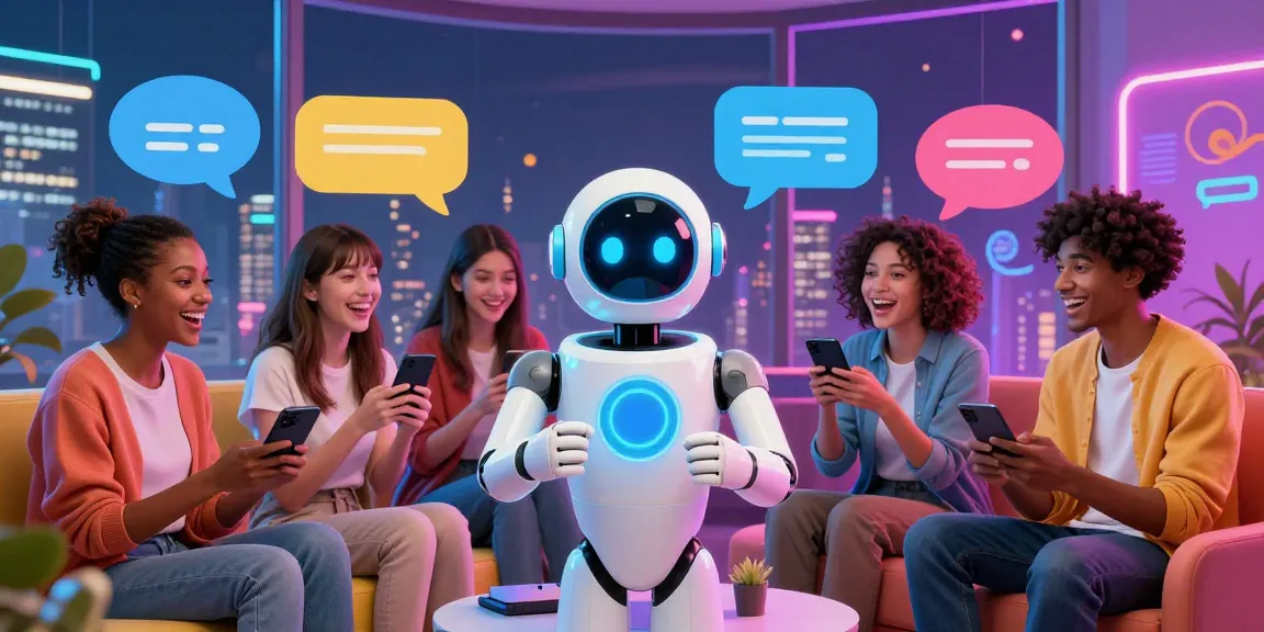 Interactive scene showcasing vibrant 18+ ai chat experiences with diverse individuals in a futuristic urban setting.