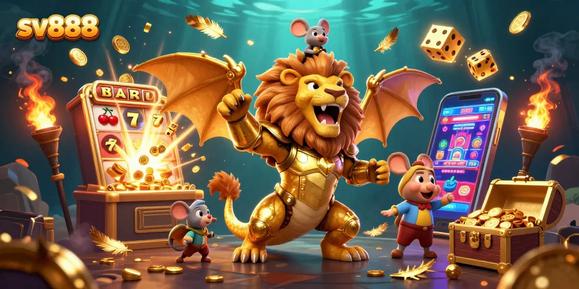 Experience sv888's exciting jackpot with a roaring chimera layered in golden glory!