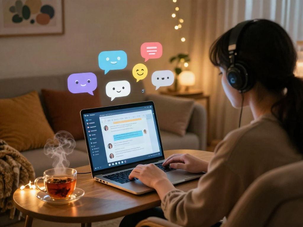 Engaging in nsfw ai chat within a cozy digital interaction space.