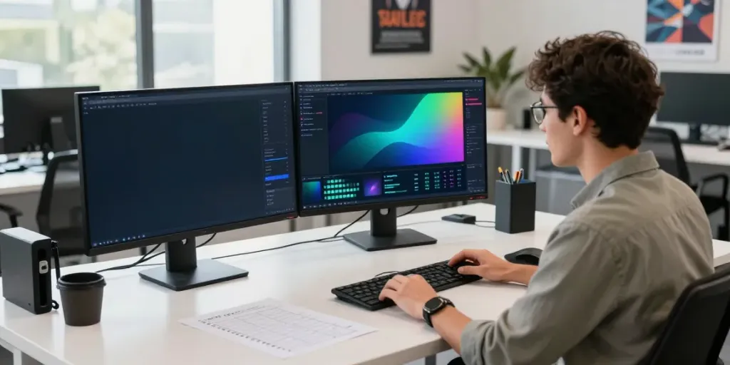 SEO specialist analyzing data for instant indexing strategies in a modern workspace.
