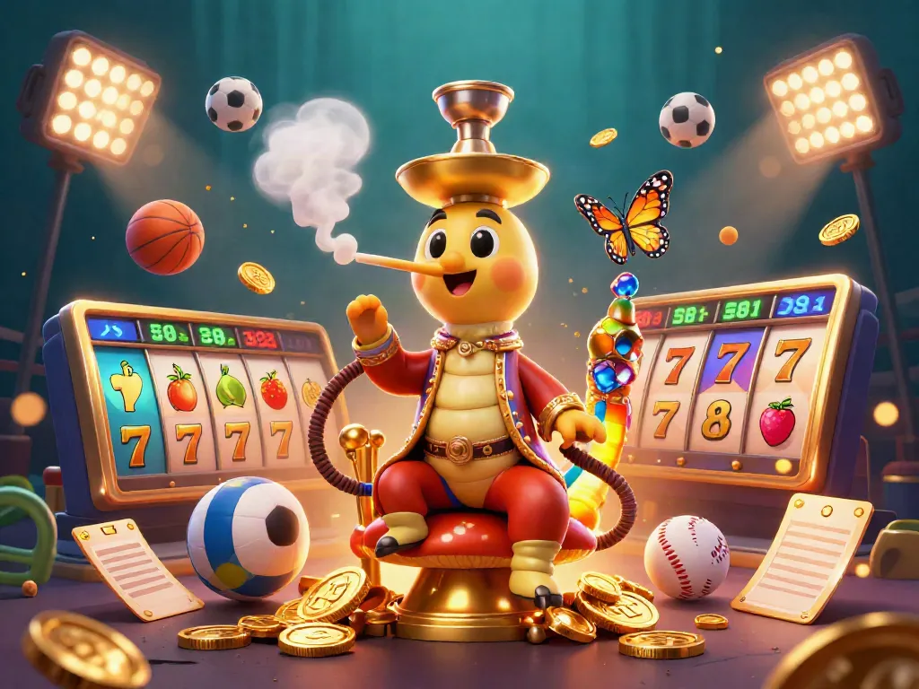 Experience thrilling gameplay with s8's exciting slot reels and vibrant characters in this dynamic 3D illustration.