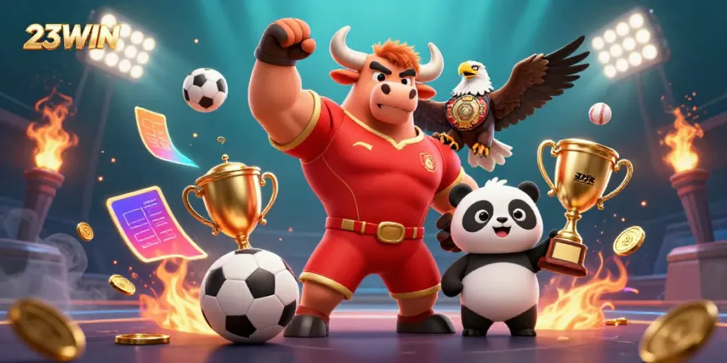Experience winning excitement with 23WIN in a dynamic casino celebration scene.