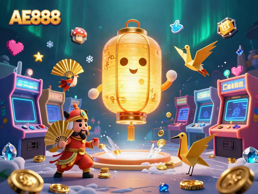 Engage with AE888's dynamic online gaming experience featuring golden elements and vibrant symbols.