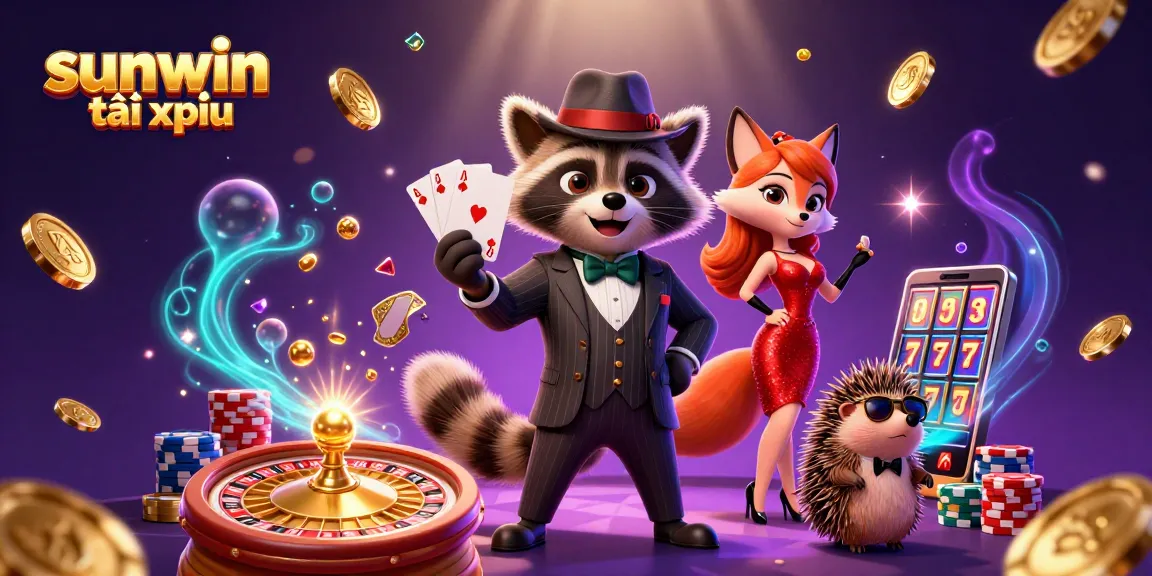 Engage with the exciting sunwin tài xỉu gaming experience featuring vibrant characters and casino elements.