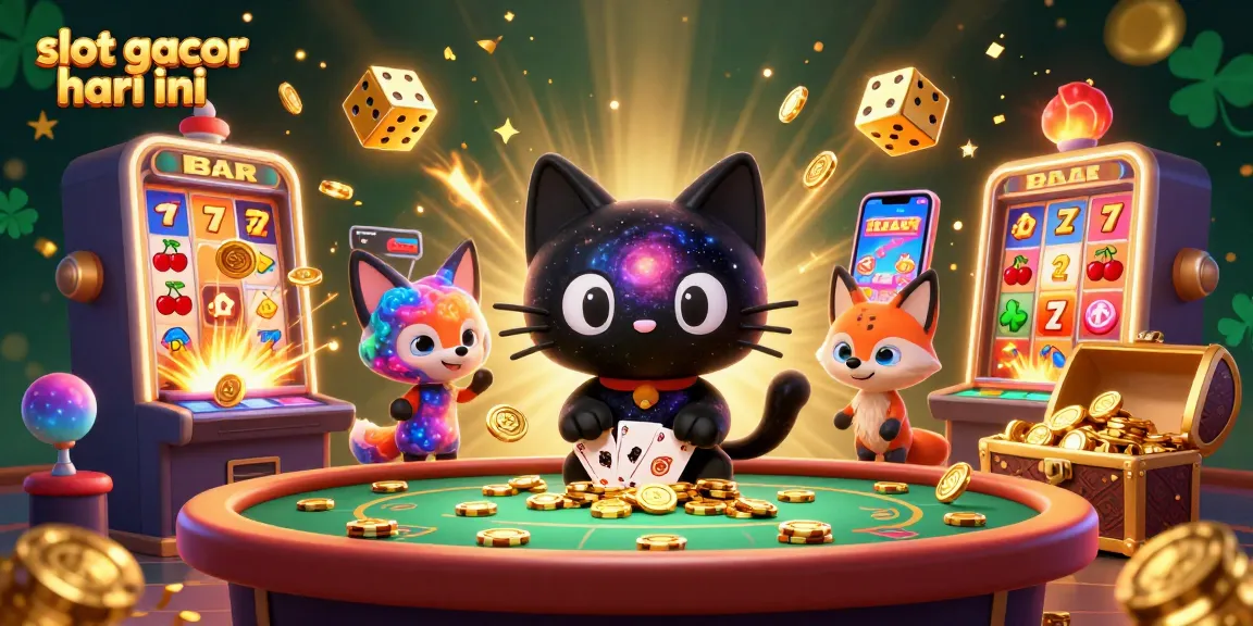 Engage with slot gacor hari ini in a vibrant cosmic casino scene filled with exciting slots and rewards.