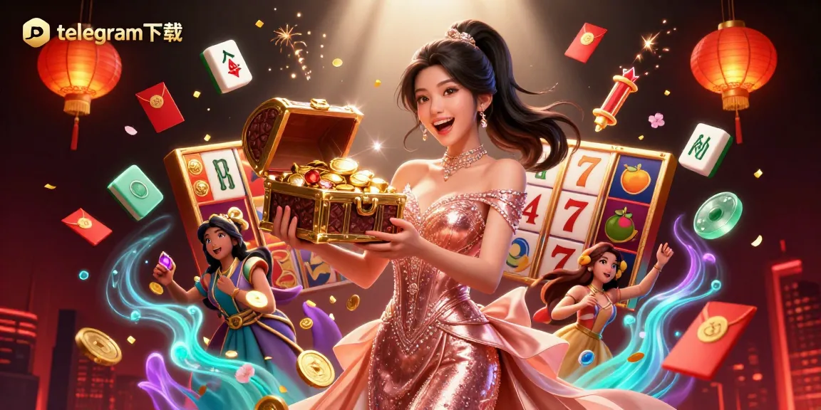 在闪耀的赌场场景中，华丽的亚洲女性揭示宝藏，telegram下载带来了丰厚的奖金。