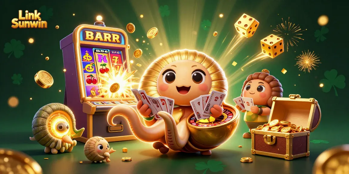 Experience thrilling games on Link Sunwin with designs of a glowing nautilus and dazzling casino elements.